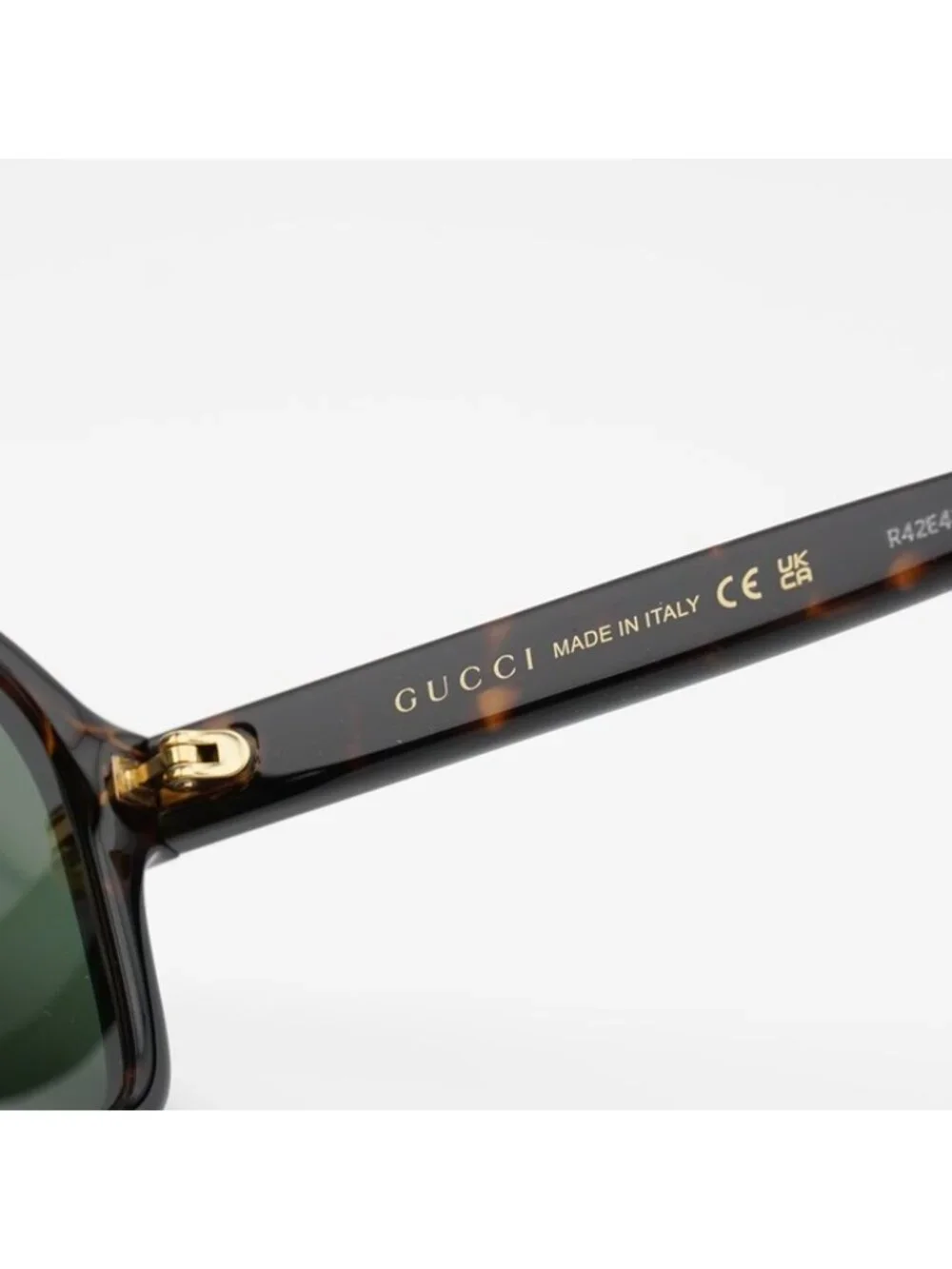 Gucci GG1856S 002 Sunglasses Dark Havana Aviator Frame, Green Lenses